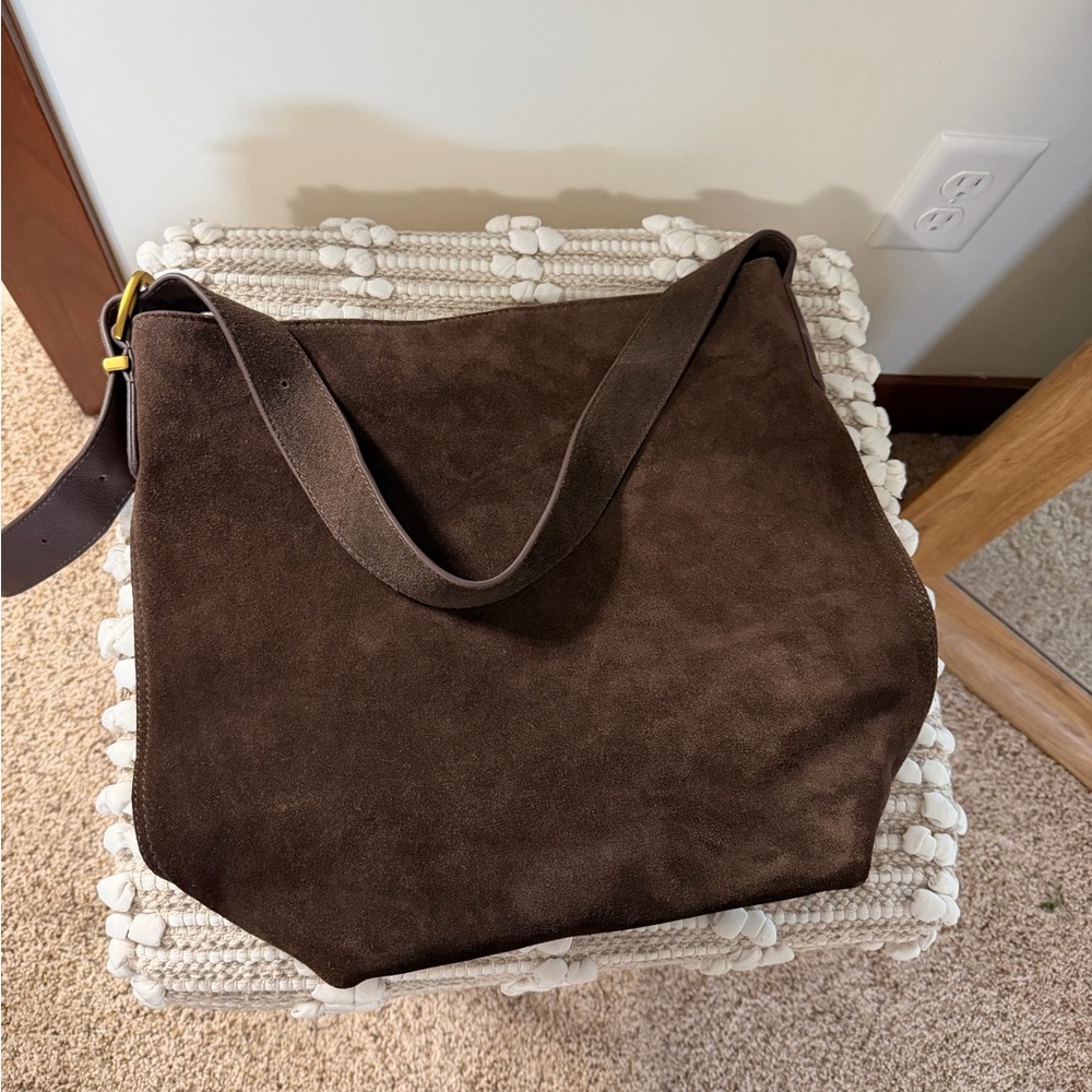 Elegant Brown Suede Shoulder Bag